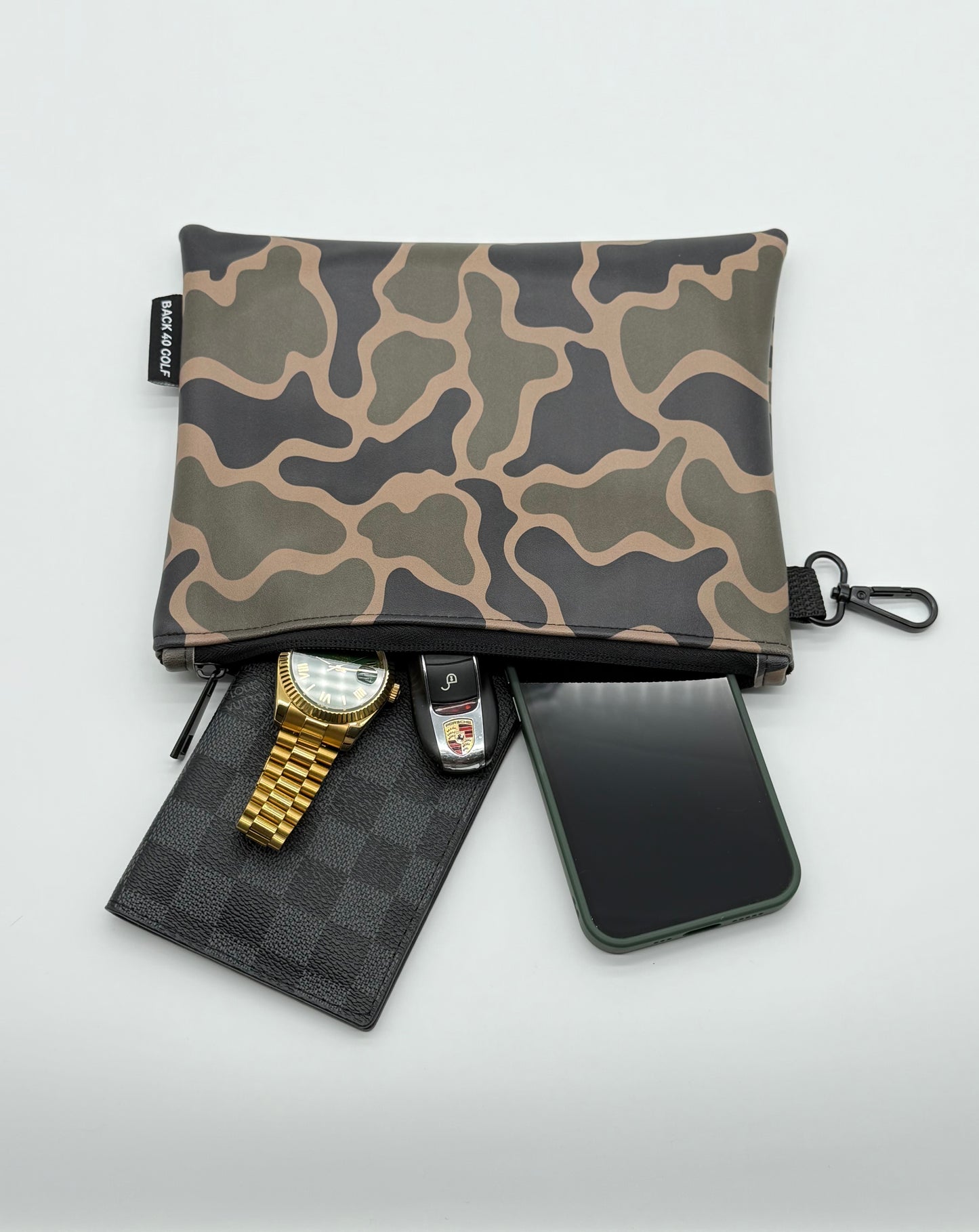Zippered Camo Valuables Pouch